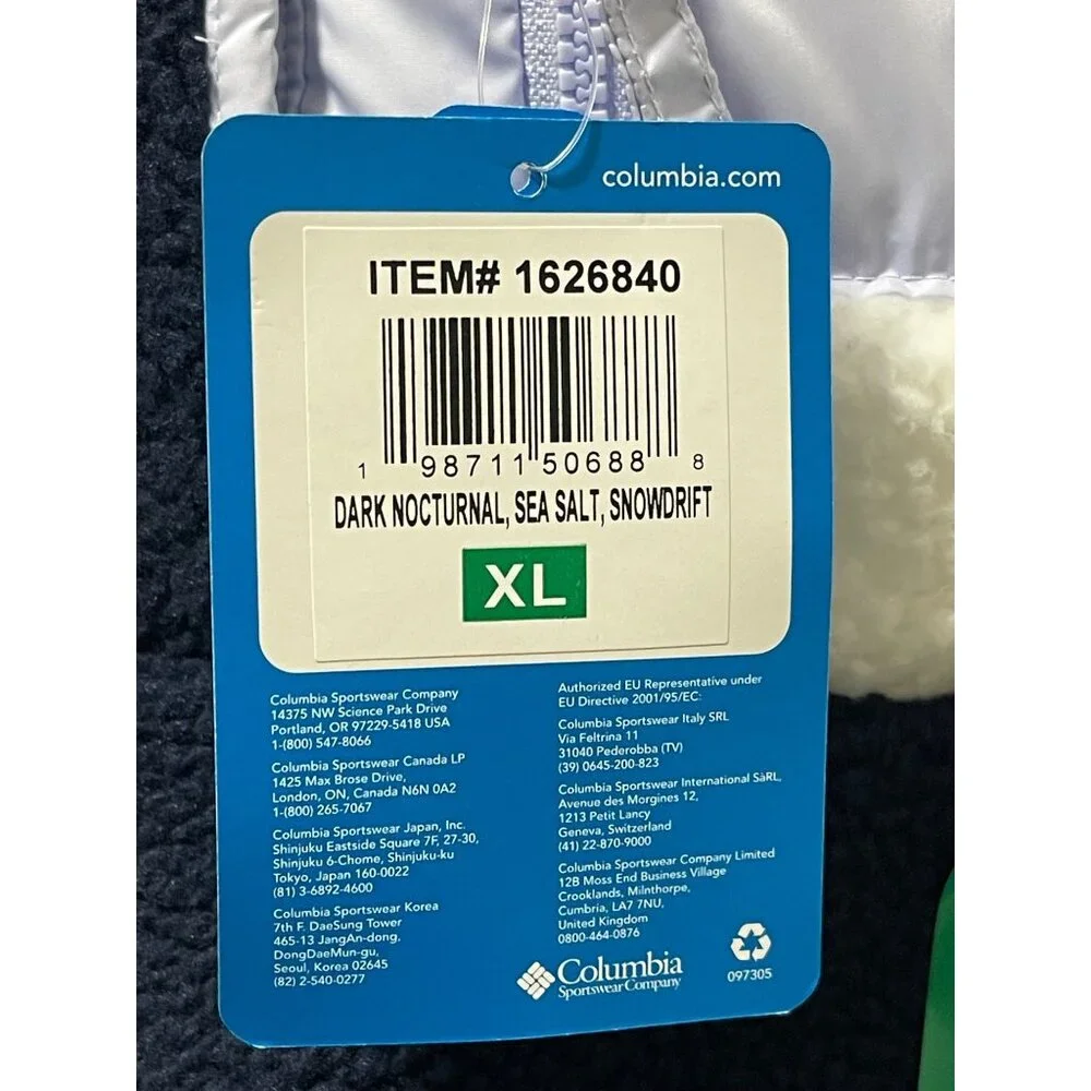 Columbia NWT Women's Long Sleeve Cropped Fleece Pullover, XL, Navy/White - Picture 8 of 16